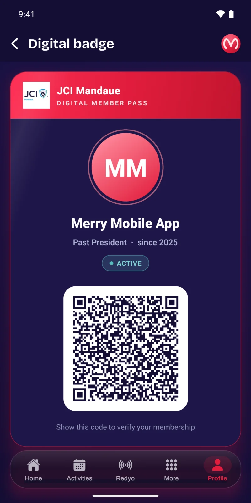 Digital member badge