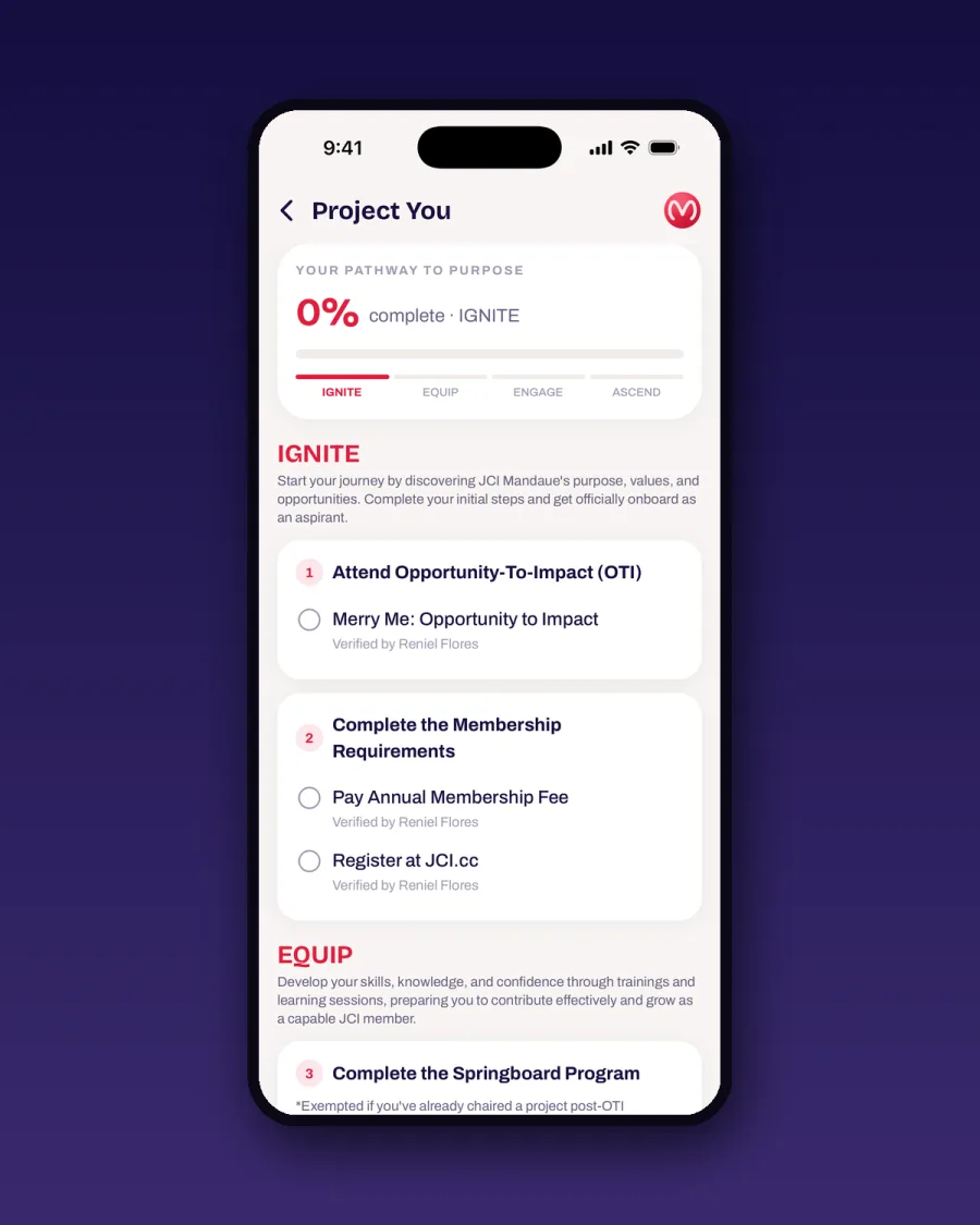 Grow as a leader — Merry Mobile screen