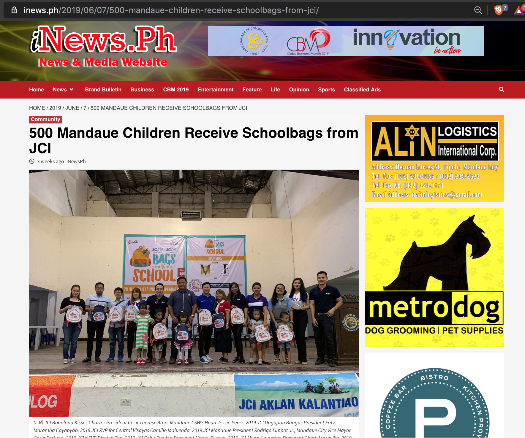 Bags To School: iNews.ph Press Release