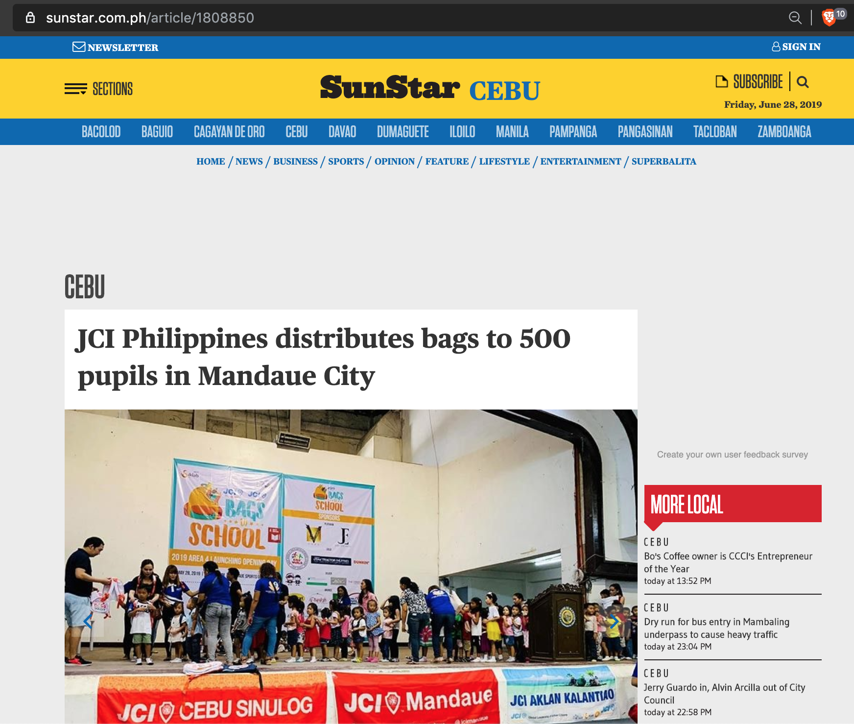 Bags To School: SunStar Daily Press Release